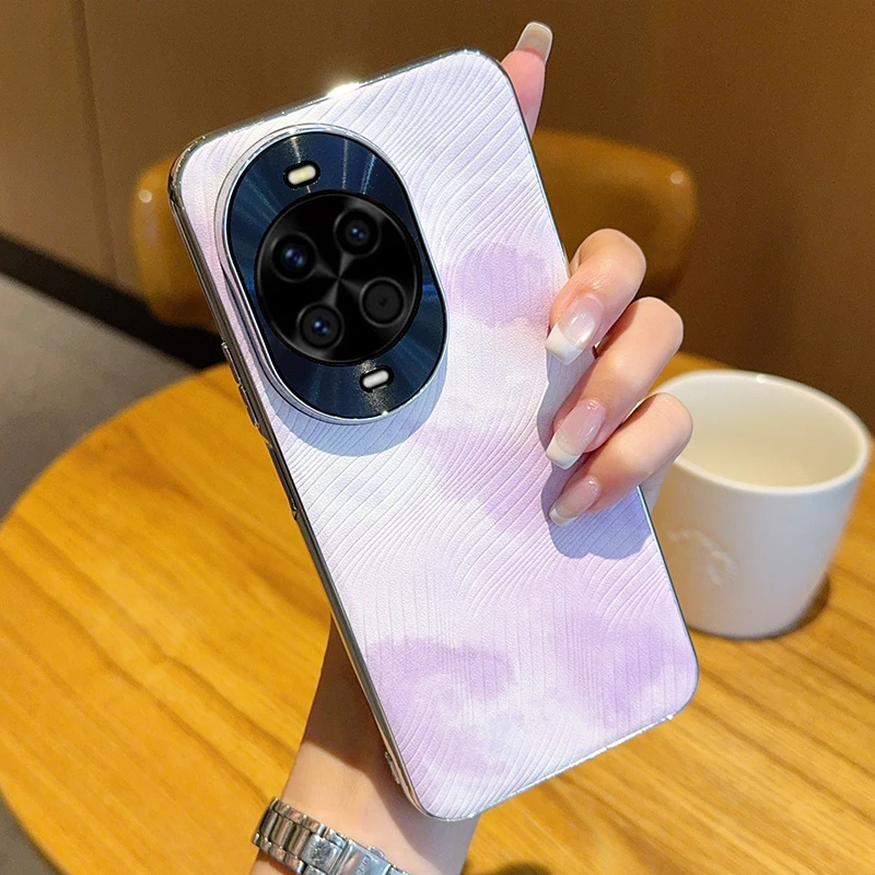 适用华为nova14ultra手机壳新款nova14pro水彩双色素皮撞色保护套