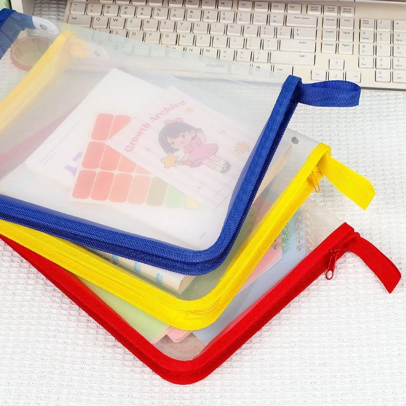 【开学季】加厚加宽A4文件袋透明大容量课本试卷杂物收纳袋拉链