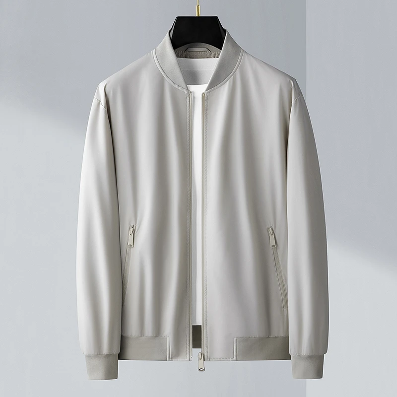 HAMOLENA秋季新款棒球领商务休闲夹克男士上衣外套修身潮流高级