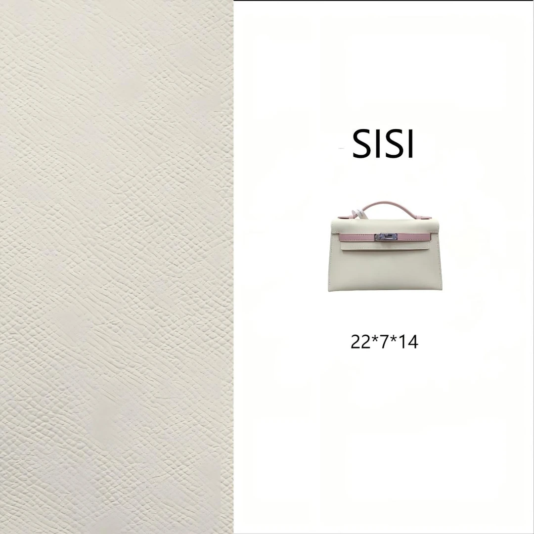 【尺寸：22*7*14】SISI原创设计高定真皮女包 凯利一代双肩带-白/粉