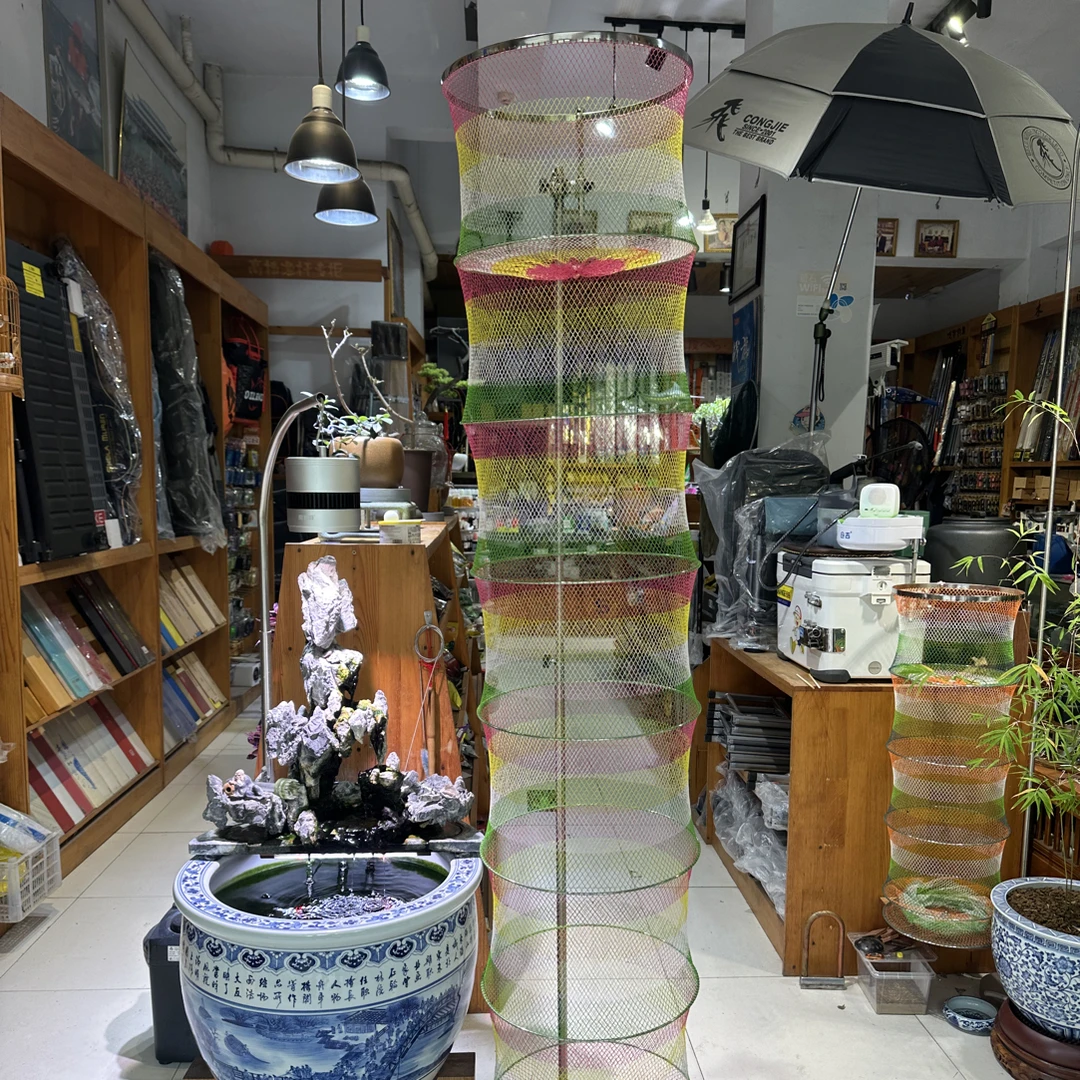 40直径2.08米16编原色原丝pe线304不锈钢圈口纯手工编织鱼护