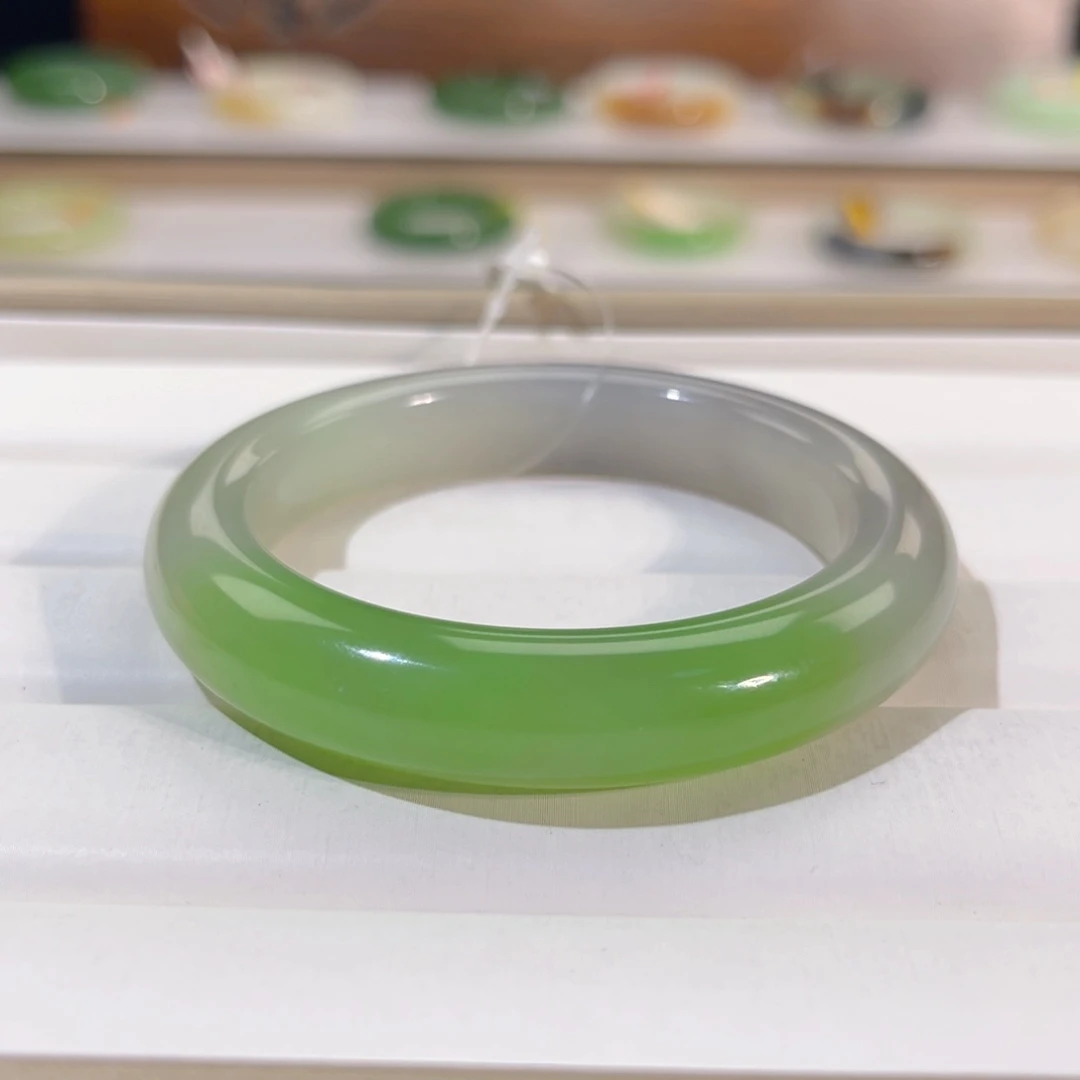 和田玉未镶嵌手镯高冰紫翠