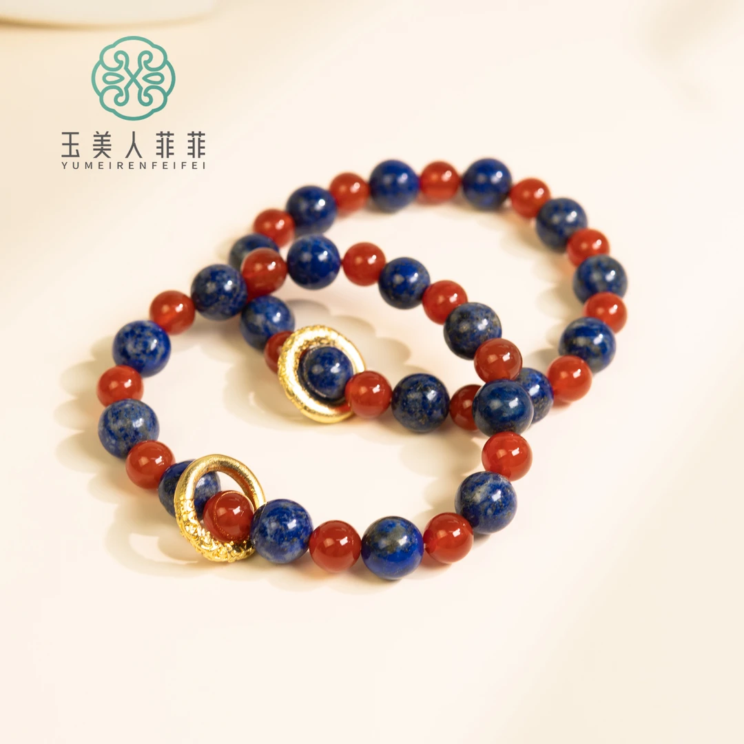 玉美人菲菲~青金石圆珠约10mm手串/多样性发一