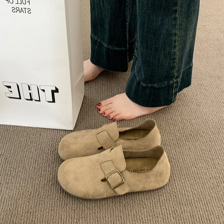 勃肯鞋女春秋秋冬新款博肯鞋全包软底孕妇一脚蹬懒人鞋