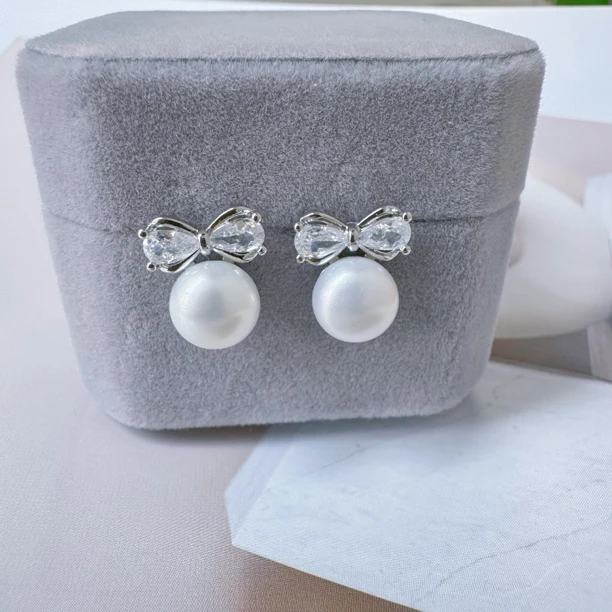 【天然真珍珠 S925银针】可刮粉磨粉在逃公主珍珠耳钉百搭耳饰耳环