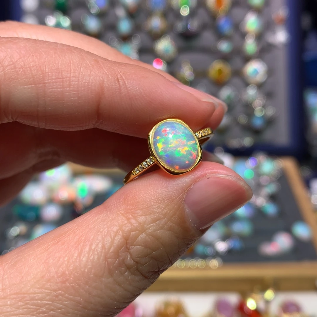 银S925镶嵌欧泊戒指款式