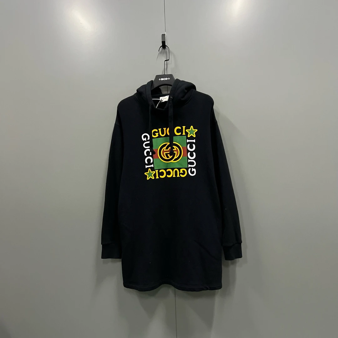 95新 GUCCI/古驰 yy GG星星印花连衣裙 M码/207268