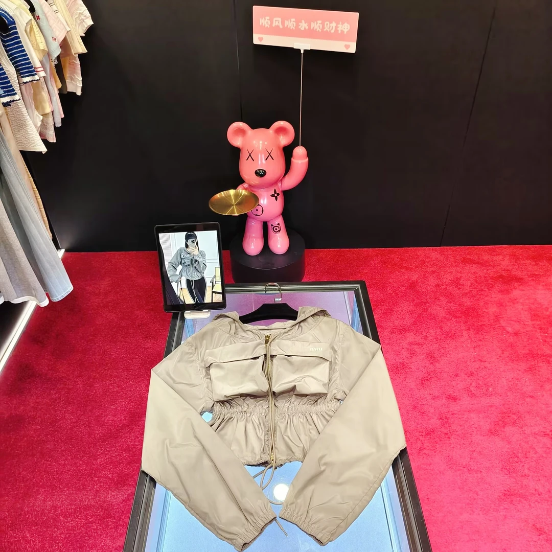 4065新款上衣女百搭外套气质长袖时尚休闲连帽小众收腰抽绳