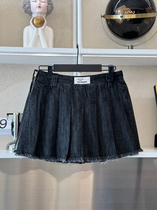 SuneRainbom半裙｜『鑫鑫专属』复古百褶韩版显瘦短款半裙1A028