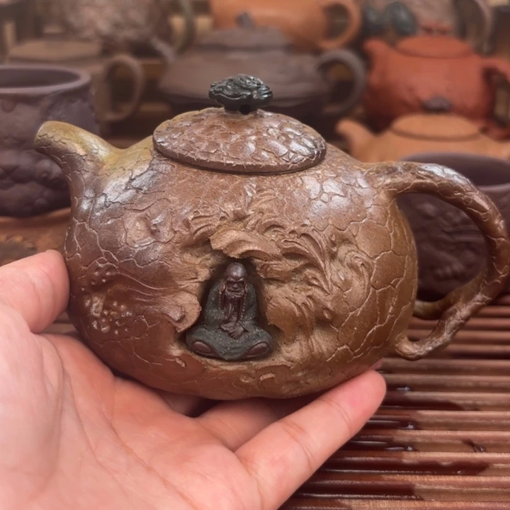 紫砂茶壶达摩供春柴烧300c