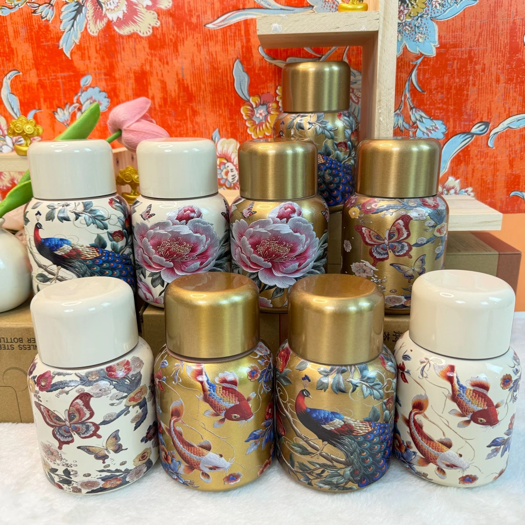 2025最新款式口袋焖茶保温杯不锈钢茶碗杯盖直饮内塞5D立体图案