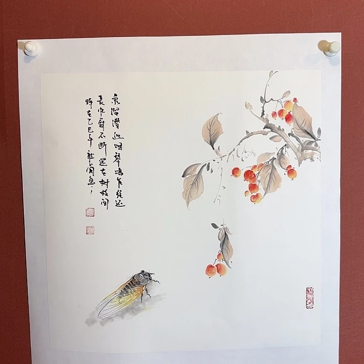 国画听兰老师花鸟