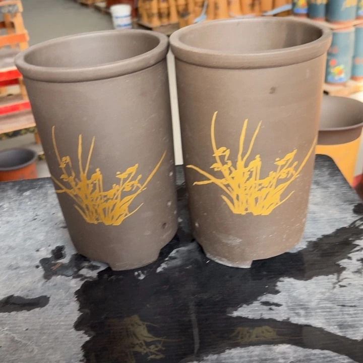 紫砂花盆 高度22口径14俩只