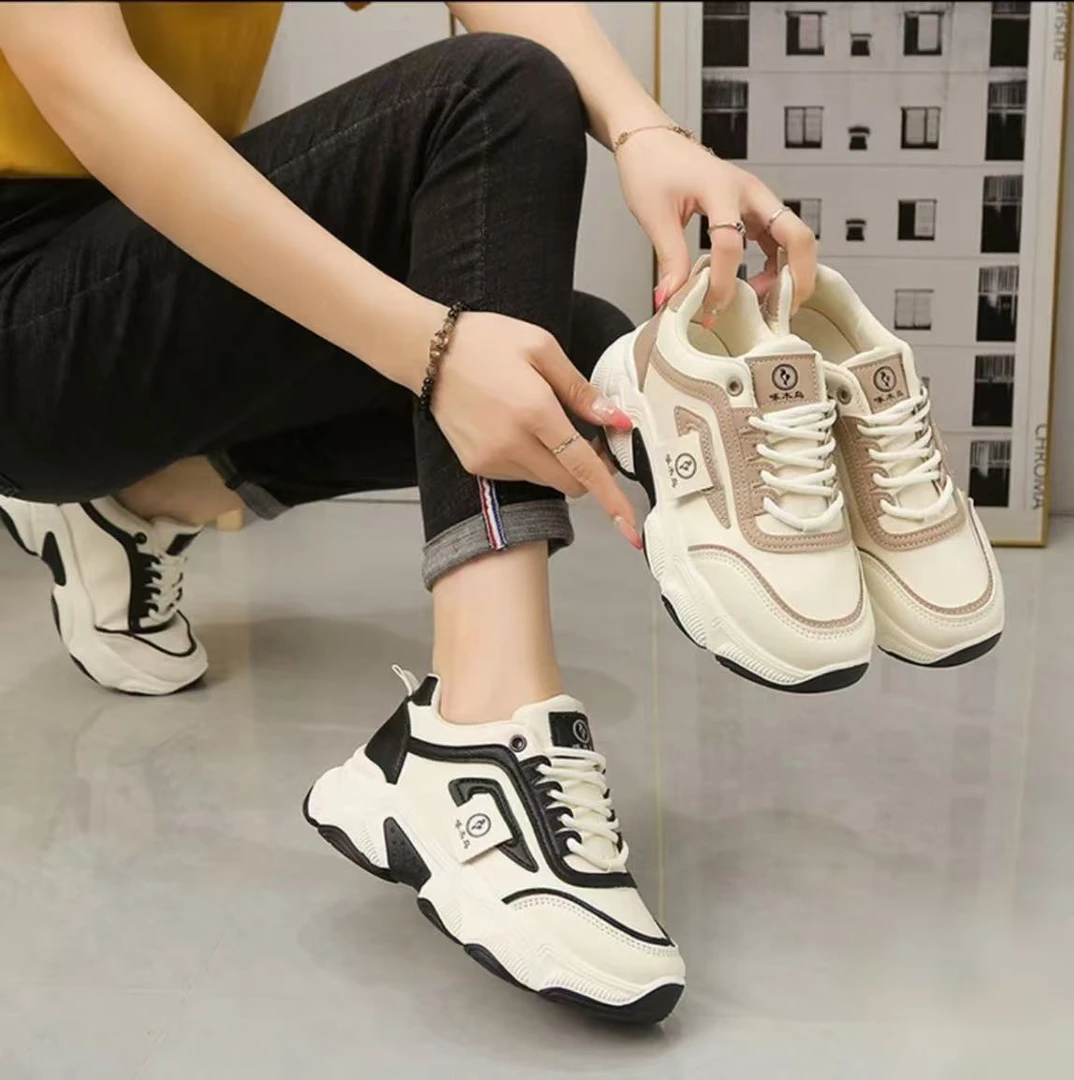 【万达撤柜】品牌老爹鞋百搭秋款时尚厚底跑步ins网面小白鞋学生