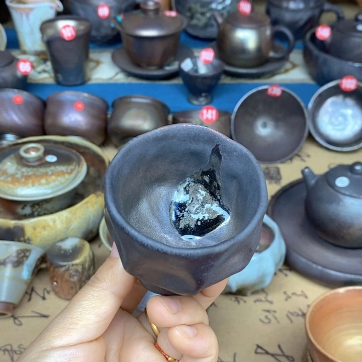 杯子纯柴烧裸烧手工茶器