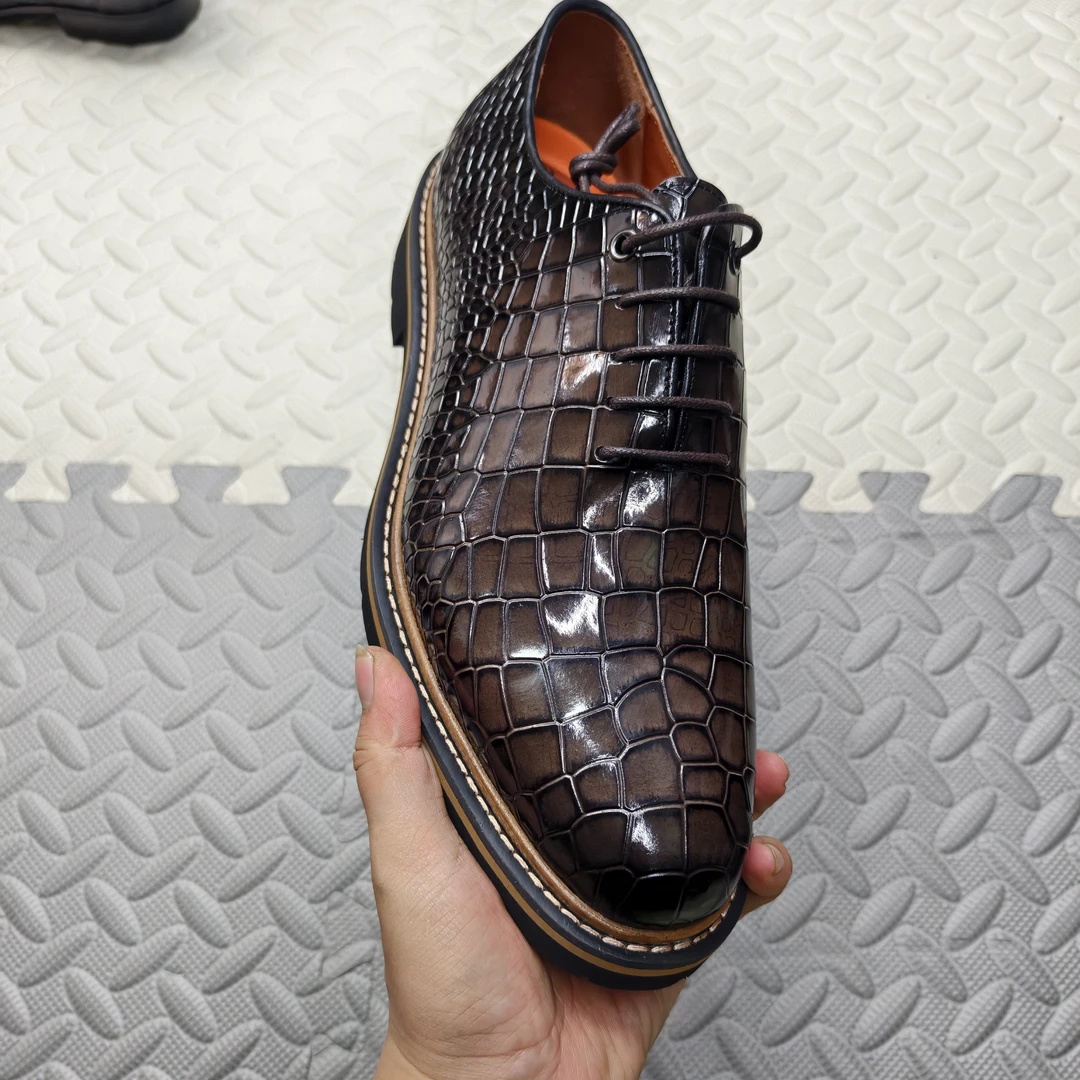 1817-53高级灰英伦复古风男士商务休闲大头德比皮鞋