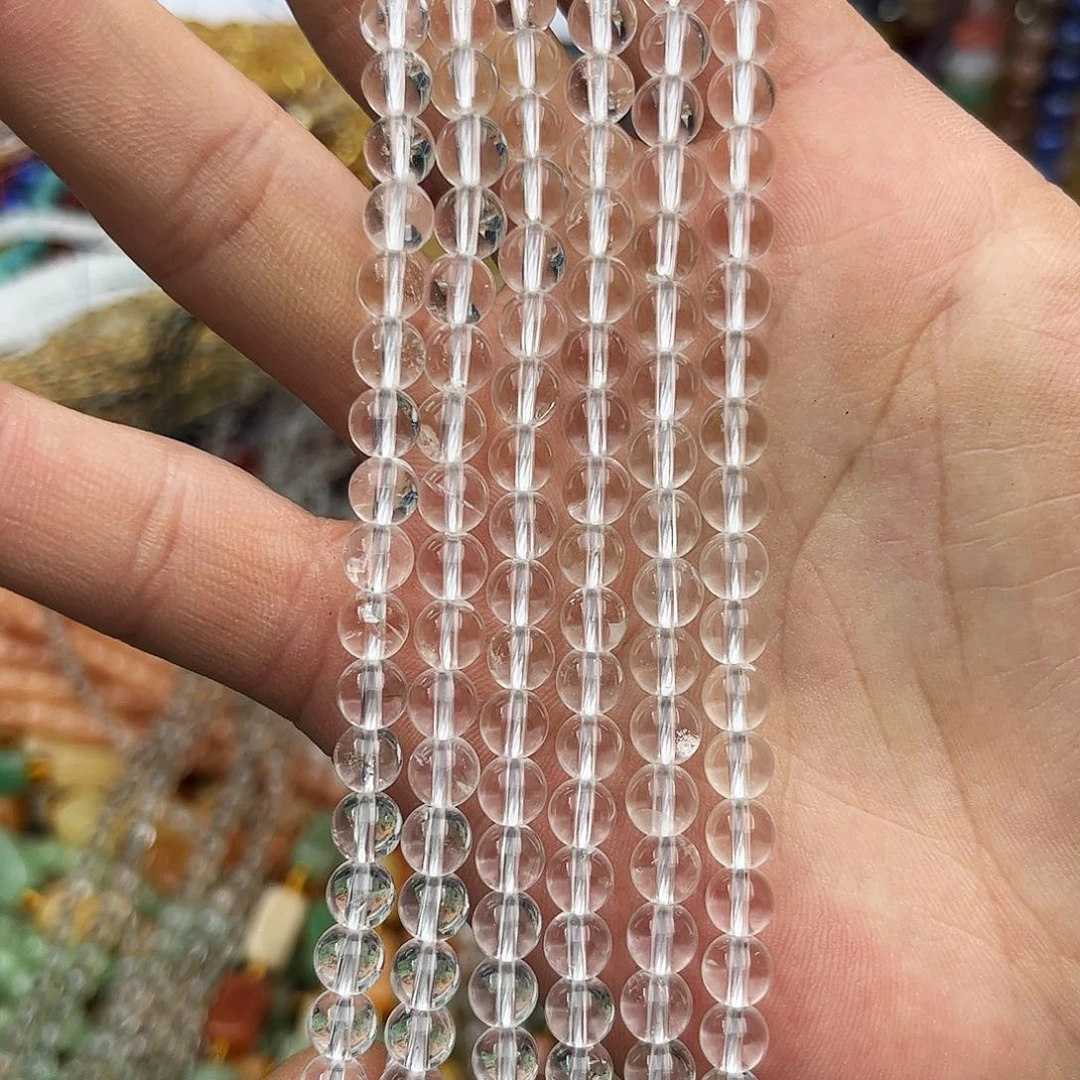 玛瑙/玉髓未镶嵌珠宝半成品天然白水晶微绵k6