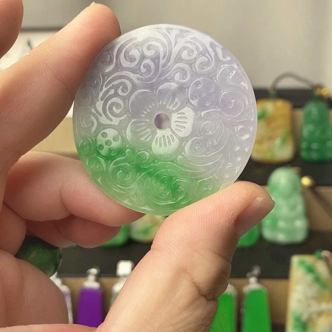 翡翠银S925镶嵌吊坠(赠链)