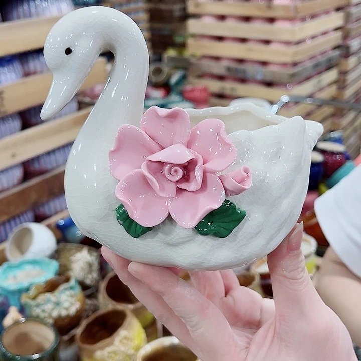 有孔，凑10元包邮陶瓷花盆发货！