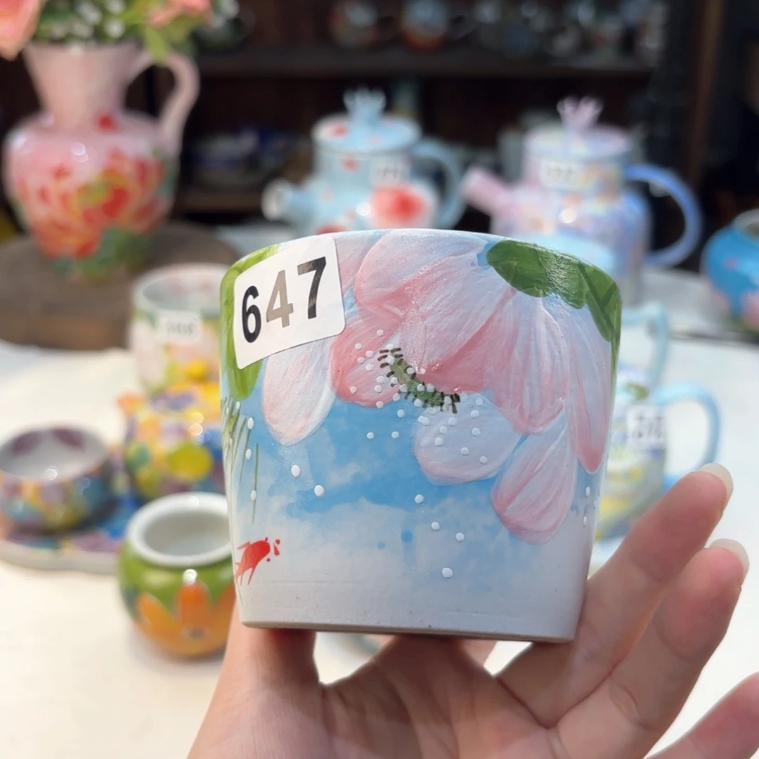 景德镇手绘高温釉下彩陶瓷茶具