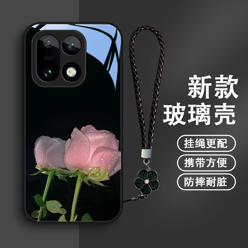 清雅花朵适用一加15手机壳1加15玻璃壳1+15保护套女款防摔限定简