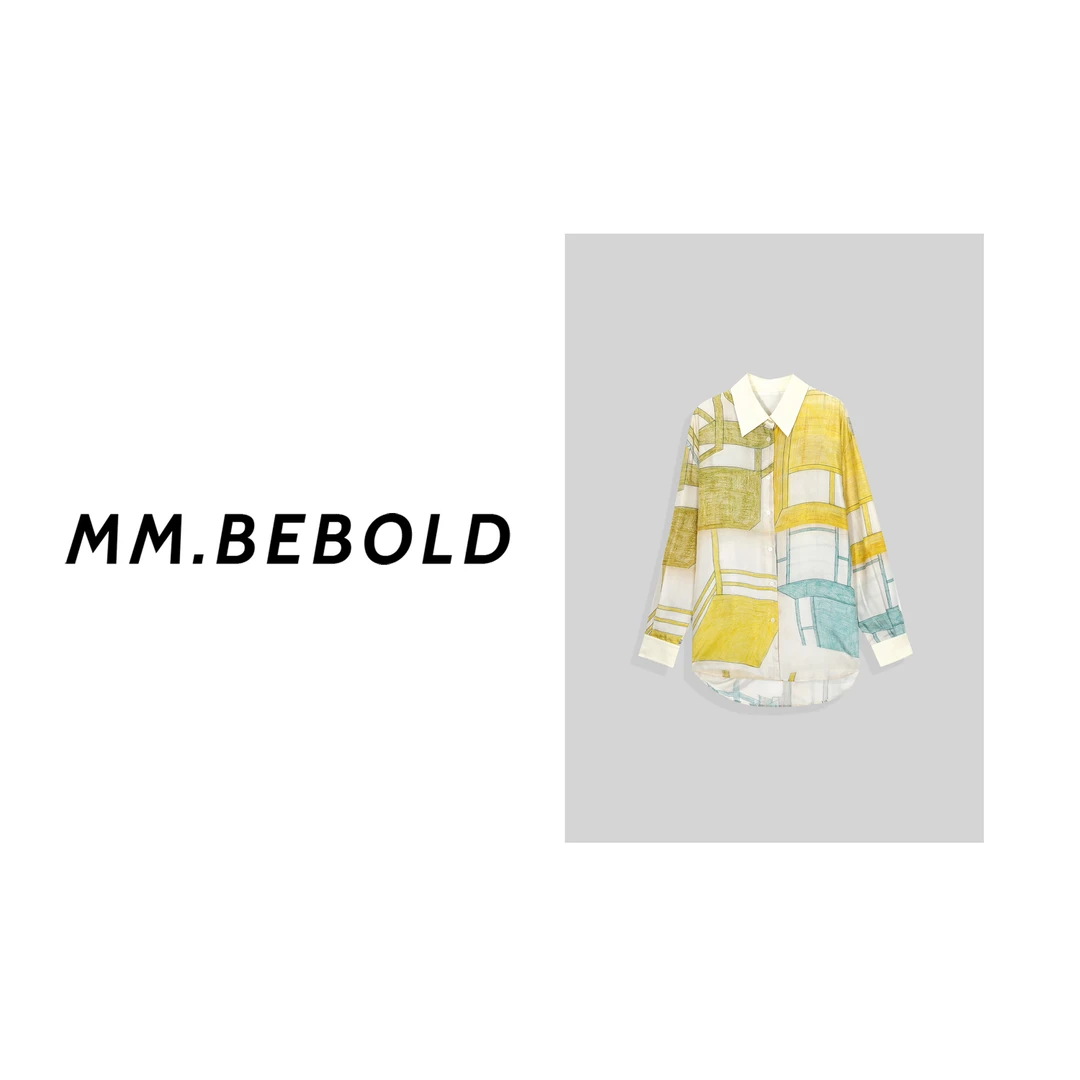 【妙姐精选】贝壳乐队 设计感印花长袖衬衫LZ11152