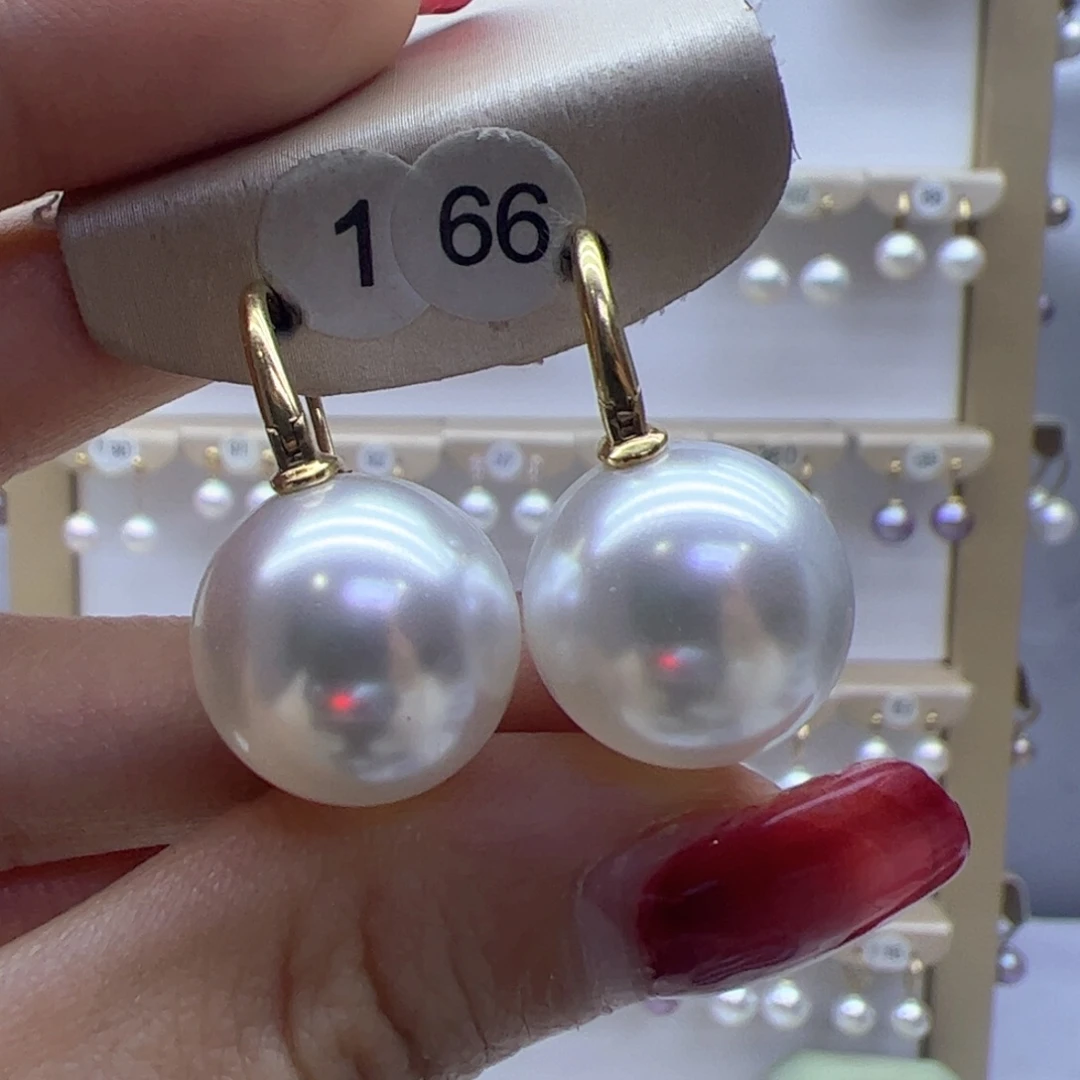 淡水珍珠耳饰18K金镶嵌
