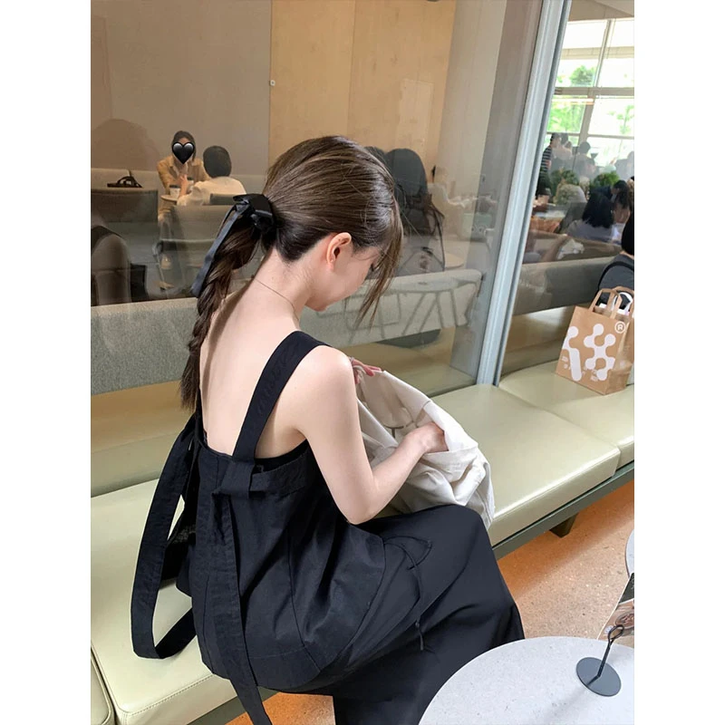 女装夏季新款时尚辣妹性感修身显瘦露背吊带背心上衣高腰阔腿裤女