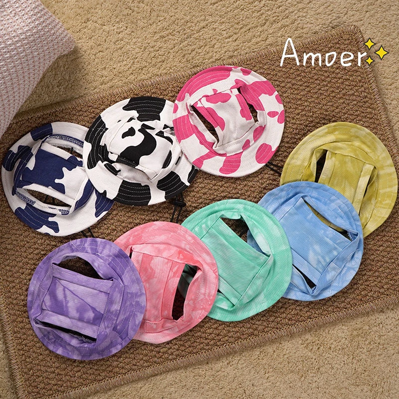 猫咪头套狗狗帽子夏季宠物防晒太阳帽遮阳帽子小猫小狗渔夫帽头饰