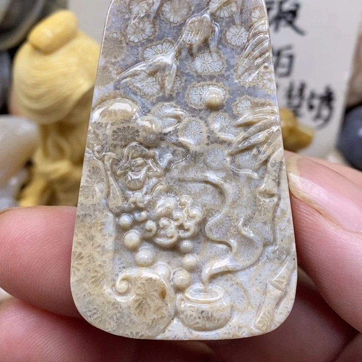 硅化珊瑚（珊瑚玉）未镶嵌颈饰