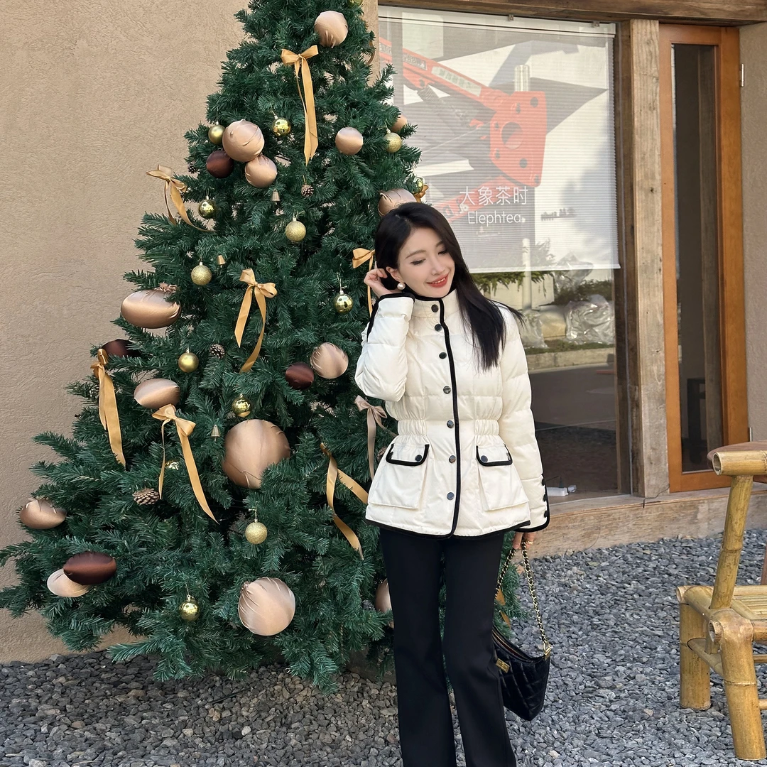 敏敏【白调幻想】90鹅绒可溯源羽绒服女2025冬季新款保暖气质外套