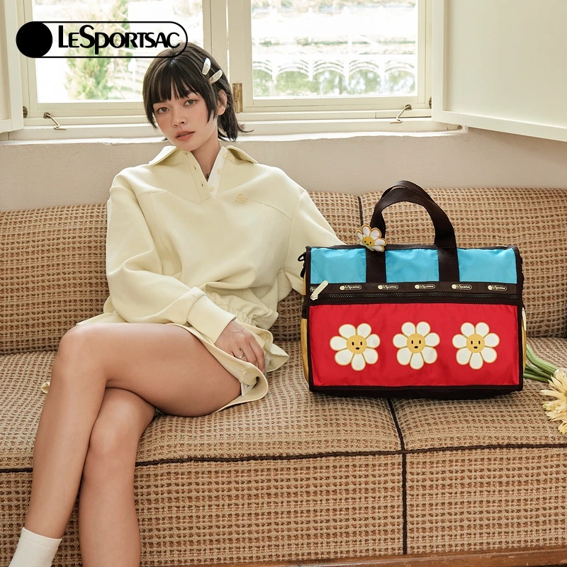 【商场同款】LeSportsac乐播诗太阳花系列大容量可爱撞色旅行包