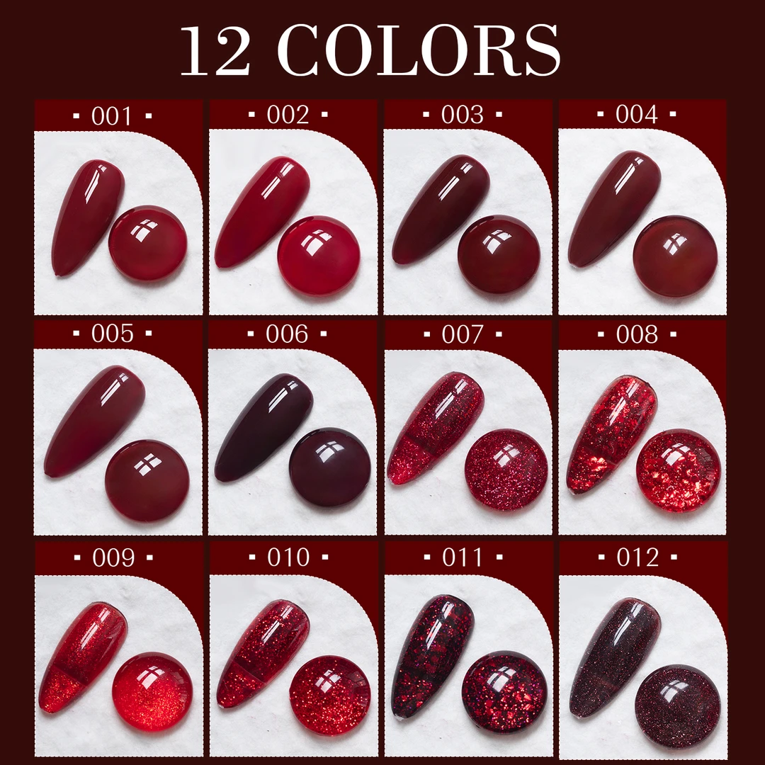 DY安可拉红 2025年新品推荐百搭流行色显白热门款红色纯色亮片胶