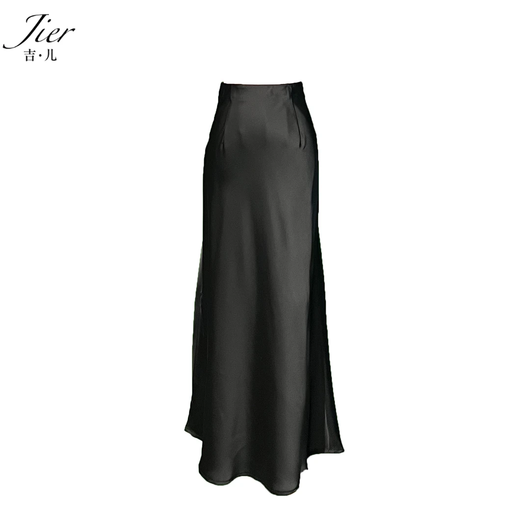 【Jier吉儿】原创设计师 气质时尚女士复古开叉不规则优雅包臀裙