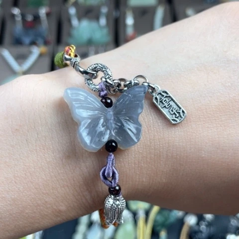 蛇纹石玉合金颈饰