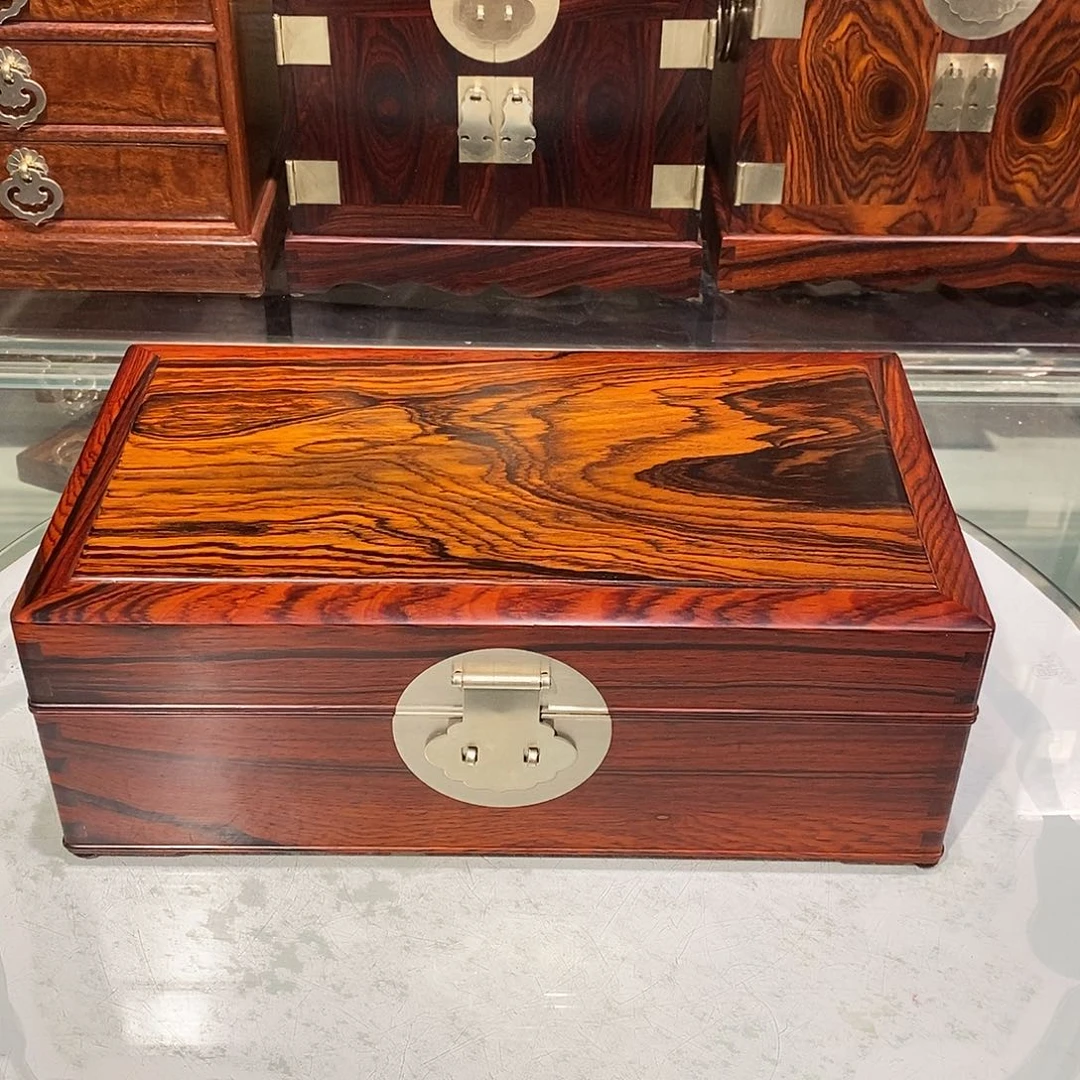 微凹黄檀（南美大红酸枝）独板首饰盒30/17/10.5