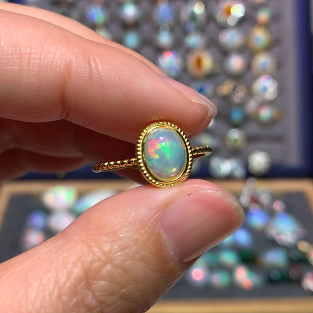 银S925镶嵌欧泊戒指款式