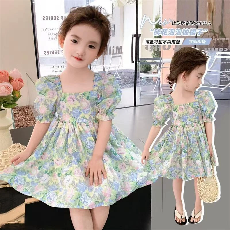 女童可爱甜美连衣裙夏薄款2025新款儿童时尚洋气公主裙女宝裙子