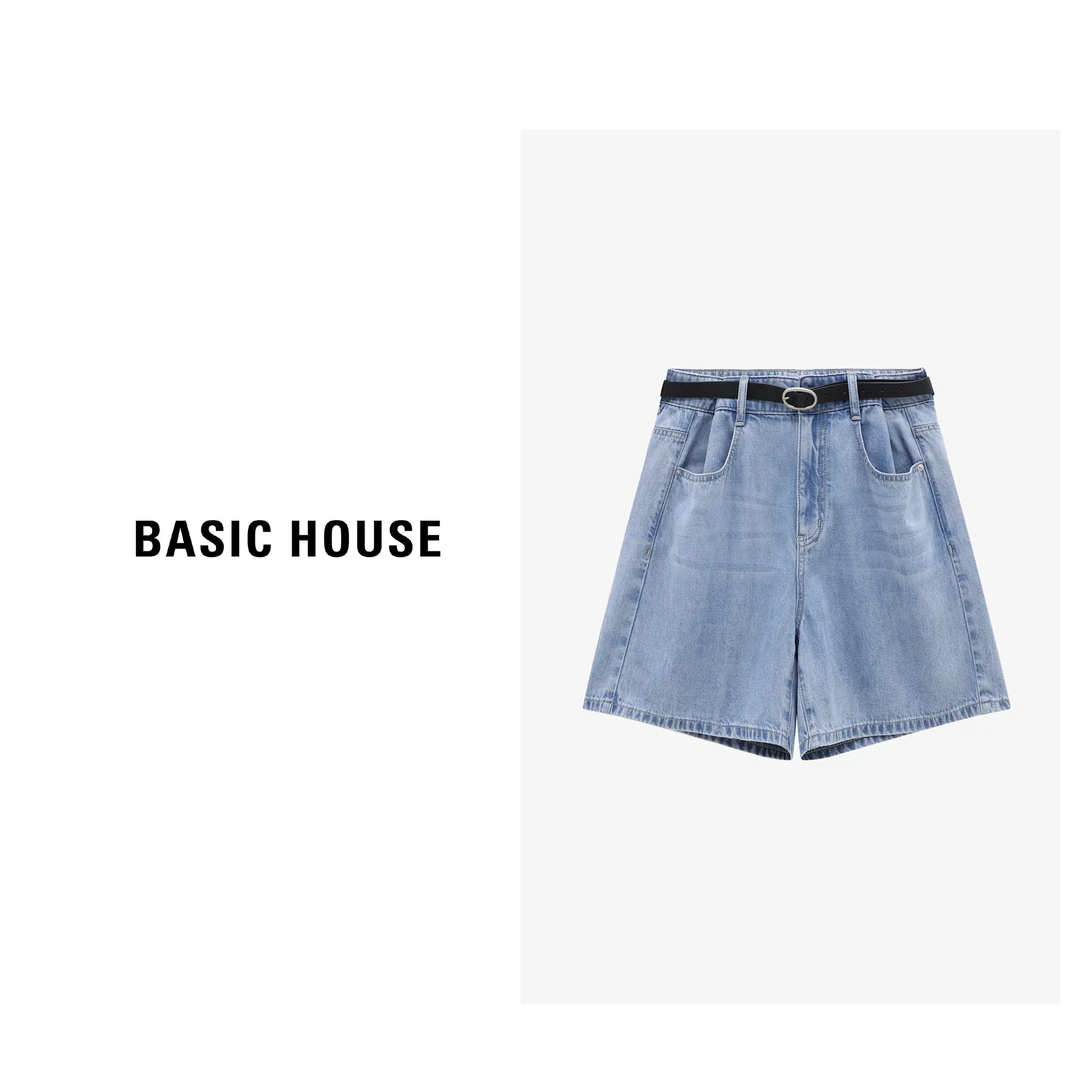 Basic House/百家好夏季莱赛尔时尚显瘦休闲短裤-B0625B5CJN2