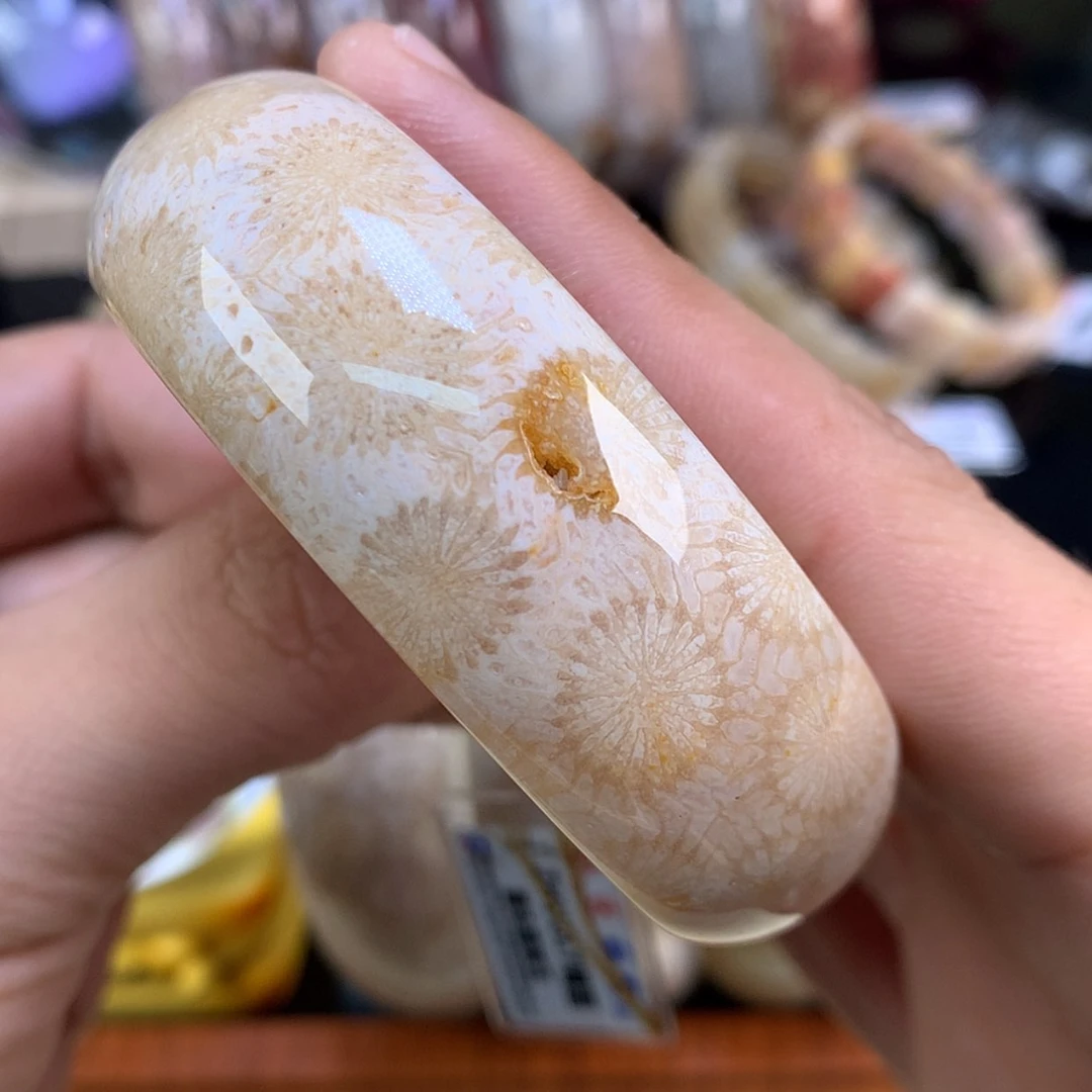 【闪购商品】颈饰未镶嵌硅化珊瑚（珊瑚玉）90号向日葵大花55.3圈