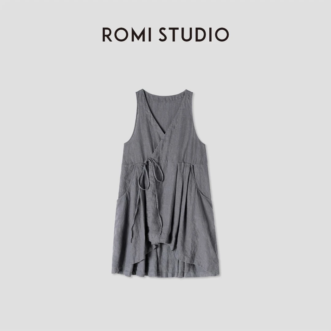 ROMI STUDIO“心绪共鸣”亚麻酵洗磨毛肌理感无袖背心422B5007