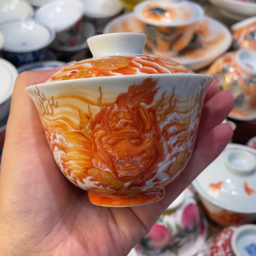 盖碗景德镇瓷器和我一样都没有