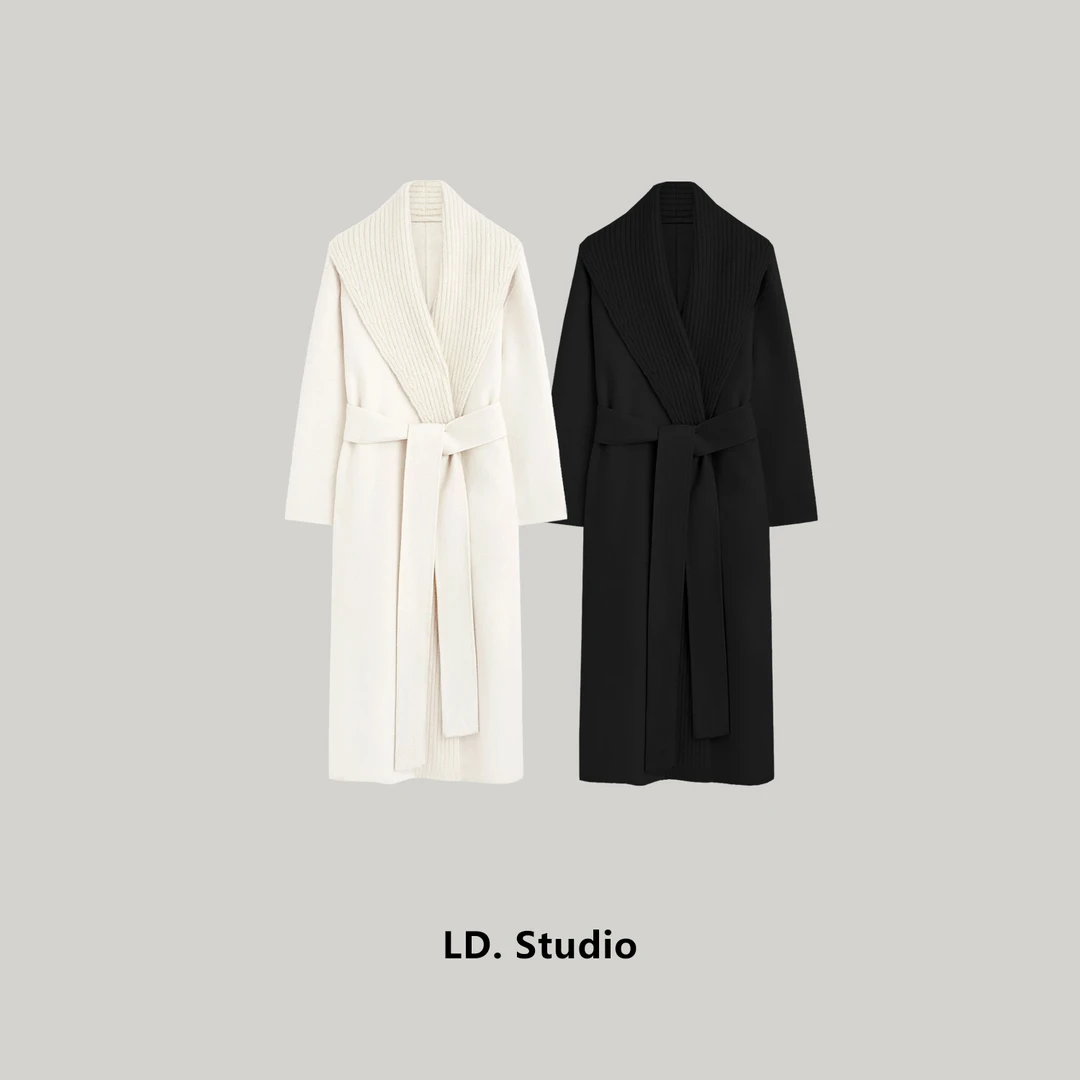 LD.战袍系列秋冬新款高级感防风长款毛呢外套女款大衣LDW1913