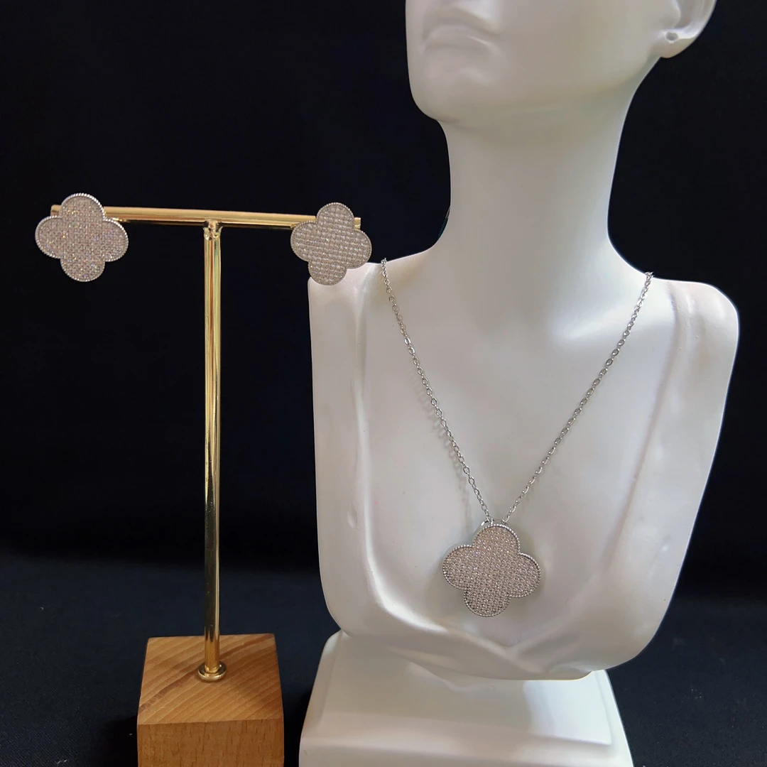 铜合金锆石项链 哈尼西牧时尚百搭两件套#0008817