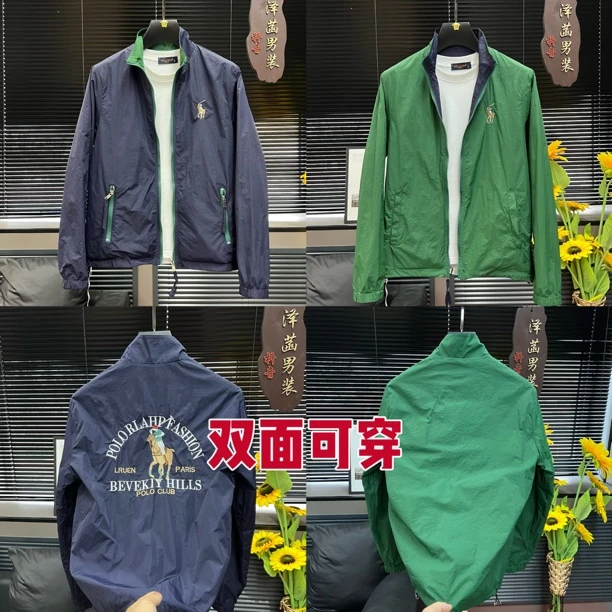 双面穿欧美风加棉长袖夹克百搭秋冬季休闲潮流男装外套91007