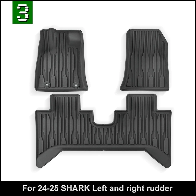 TPE汽车脚垫适用于比亚迪24款SHARK鲨鱼皮卡 新款鲨鱼 25款鲨鱼
