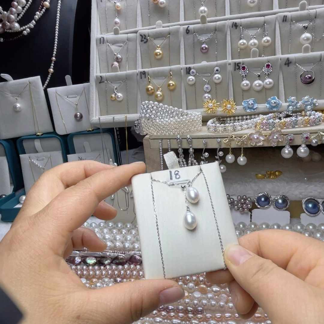 银S925镶嵌珍珠首饰淡水珍珠