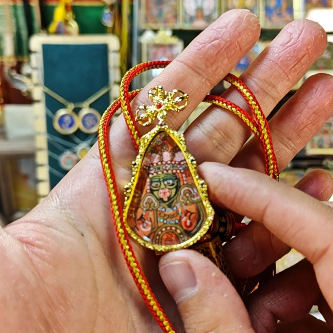 金***。吊坠纯手绘扎基拉姆唐卡带绳