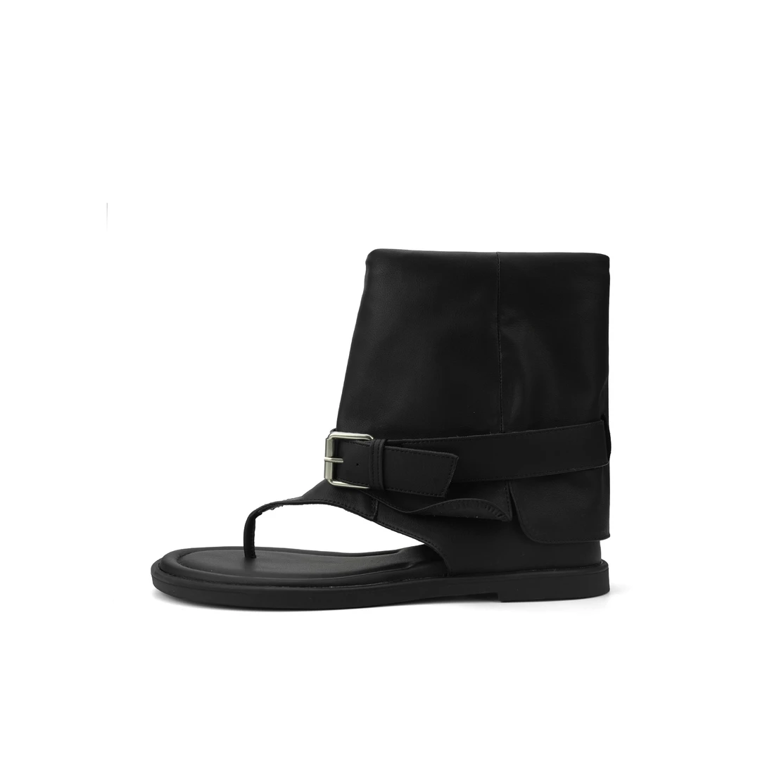 杜米亚新款低跟夹趾套筒百搭休闲人字拖凉靴D8779191