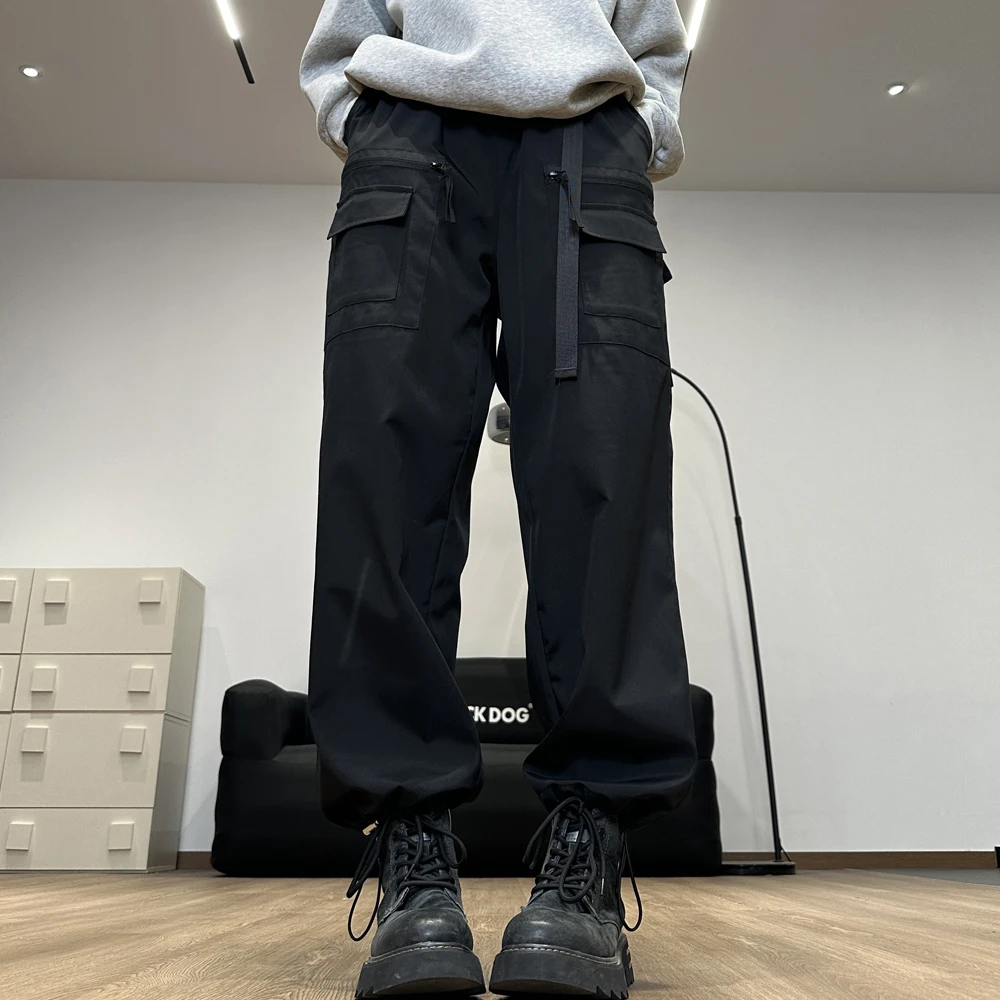 秋冬工装裤多口袋休闲裤长裤腰带机能户外裤子男女可穿